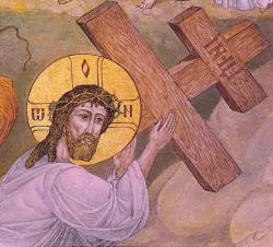 Iisus Hristos purtand crucea